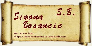 Simona Bosančić vizit kartica